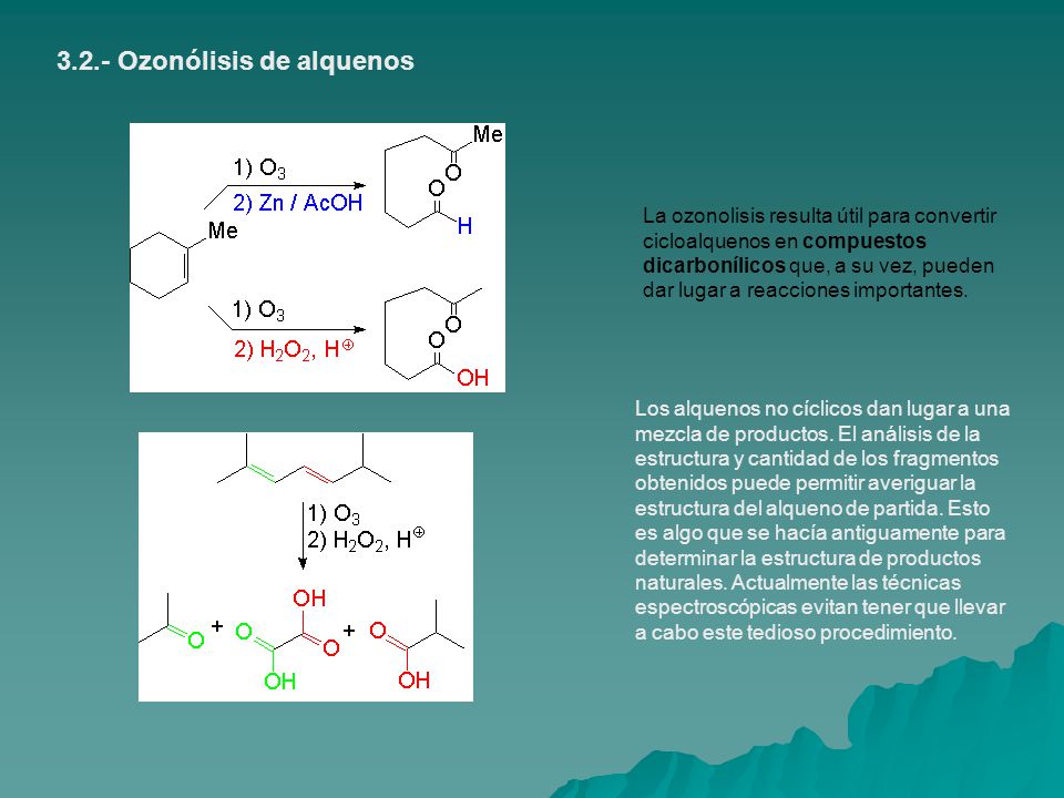 3.2.- Ozonólisis de alquenos