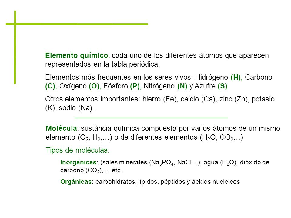 Elemento químico: cada uno de los diferentes átomos que aparecen representados en la tabla periódica.