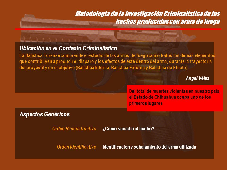 Metodología de la Investigación Criminalística de los hechos producidos con arma de fuego