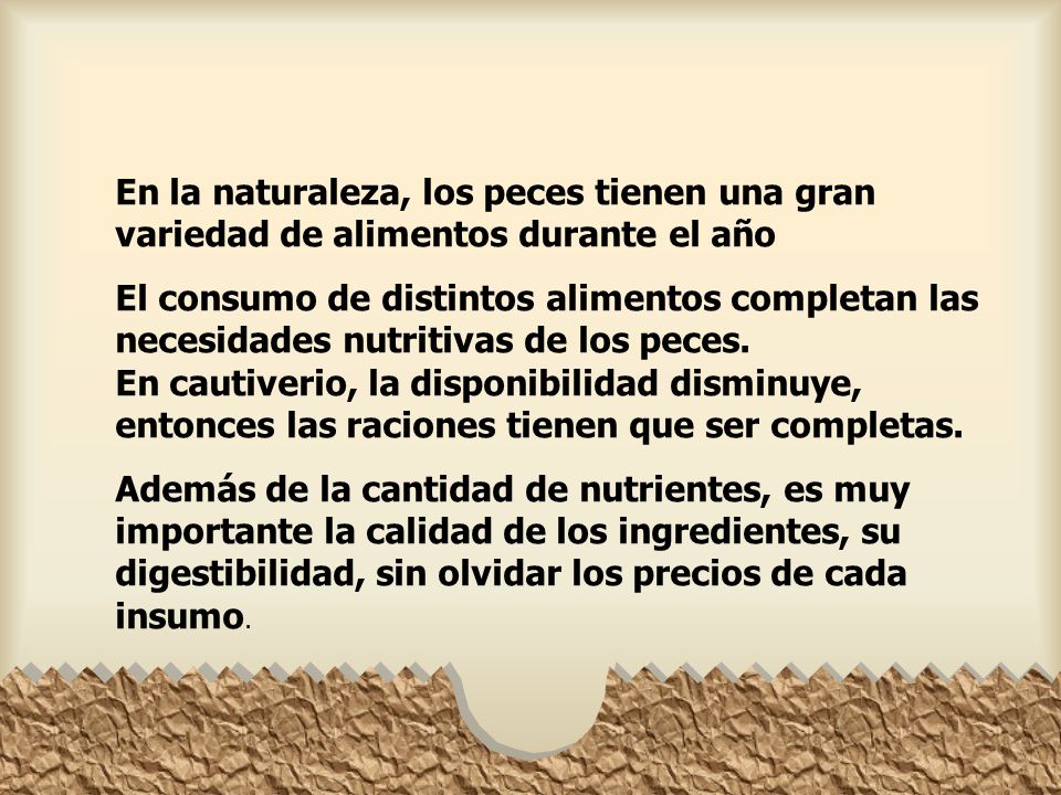 En la naturaleza, los peces tienen una gran variedad de alimentos durante el año