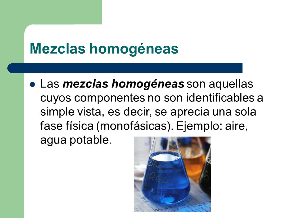 Mezclas homogéneas