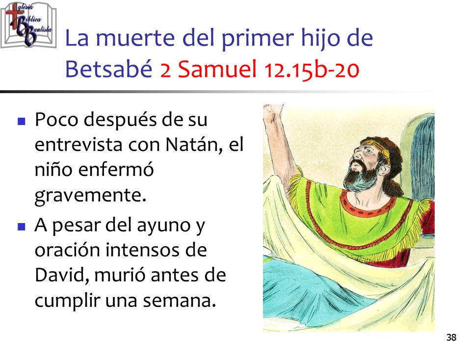 La muerte del primer hijo de Betsabé 2 Samuel 12.15b-20