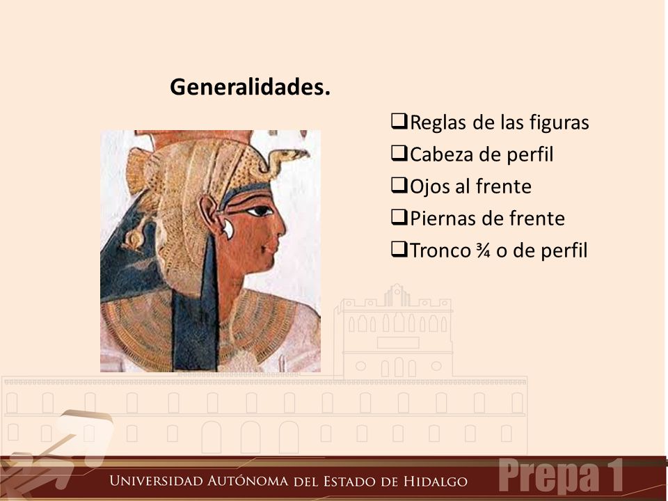 Generalidades. Reglas de las figuras Cabeza de perfil Ojos al frente
