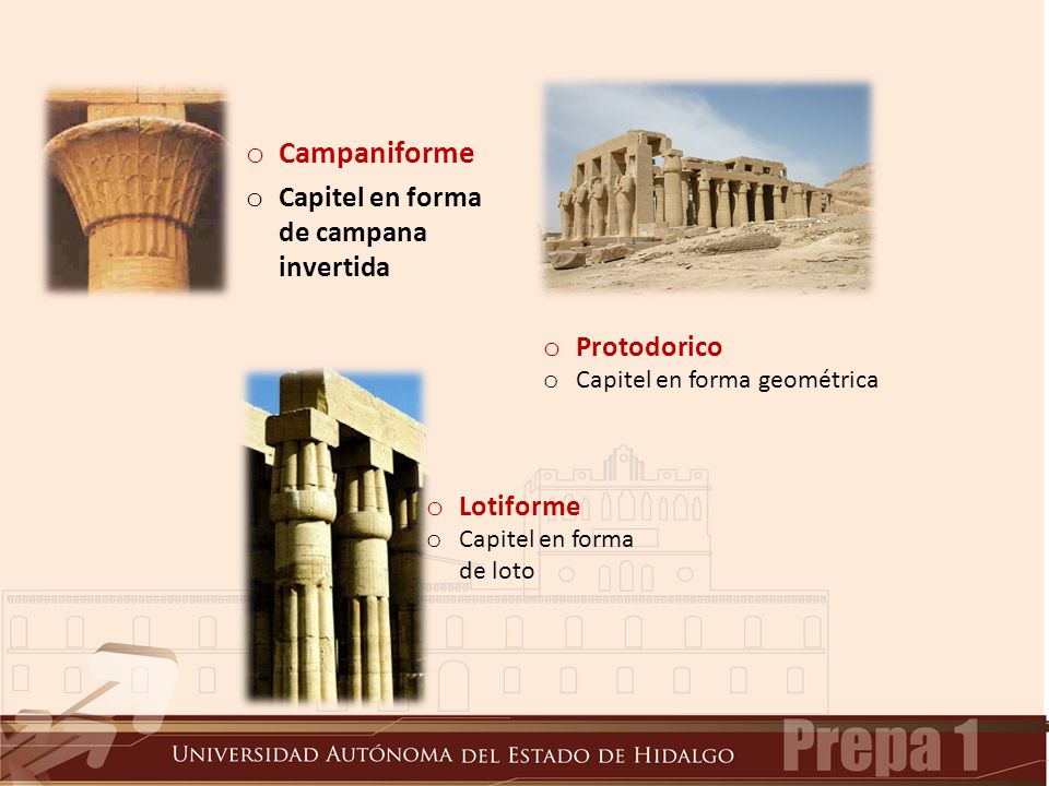 Campaniforme Capitel en forma de campana invertida Protodorico