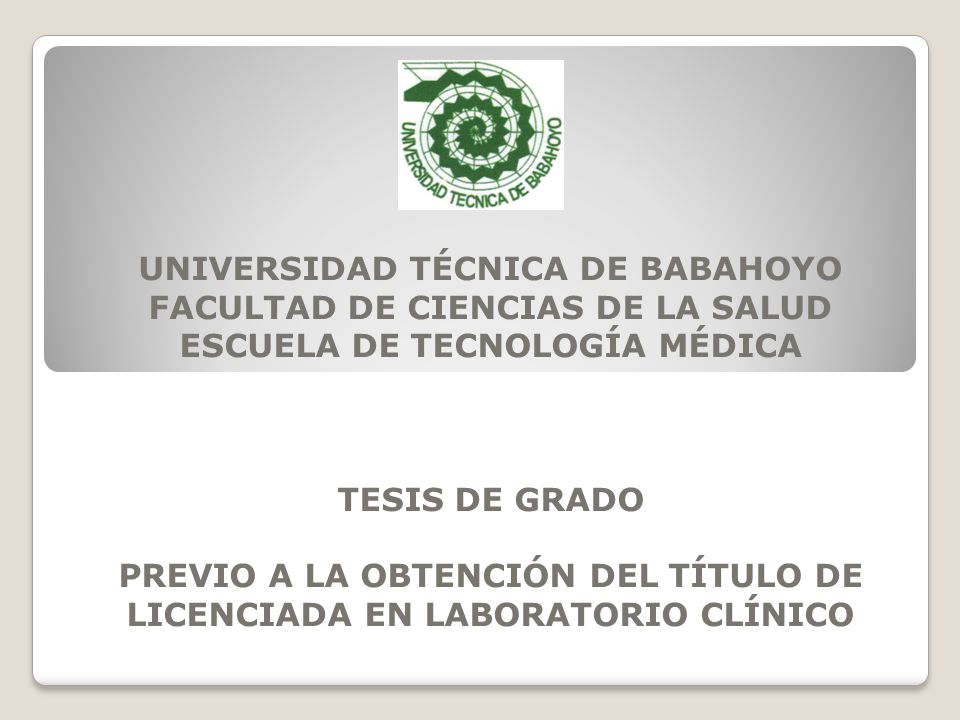 PREVIO A LA OBTENCIÓN DEL TÍTULO DE LICENCIADA EN LABORATORIO CLÍNICO