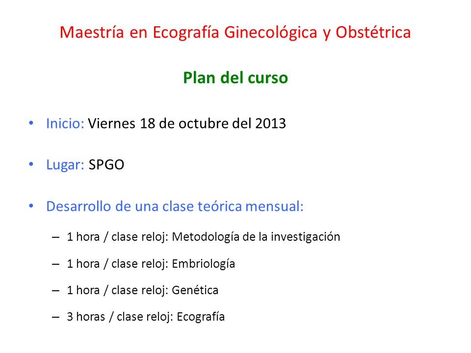 Maestría en Ecografía Ginecológica y Obstétrica
