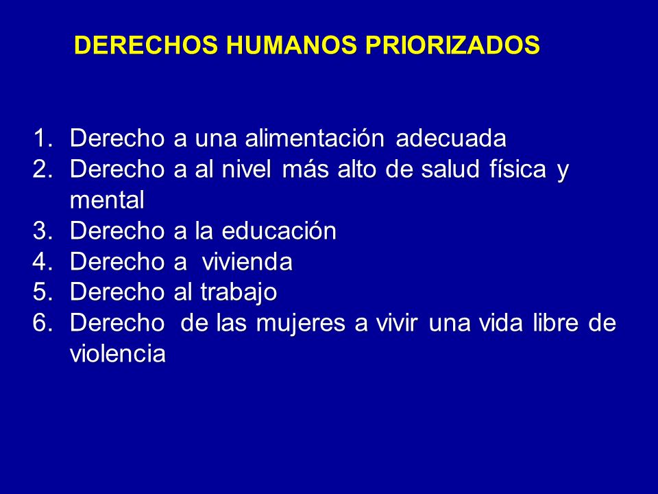 DERECHOS HUMANOS PRIORIZADOS