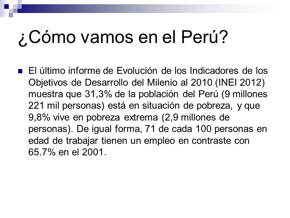 ¿Cómo vamos en el Perú