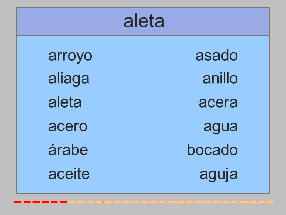 aleta arroyo asado aliaga anillo aleta acera acero agua árabe bocado