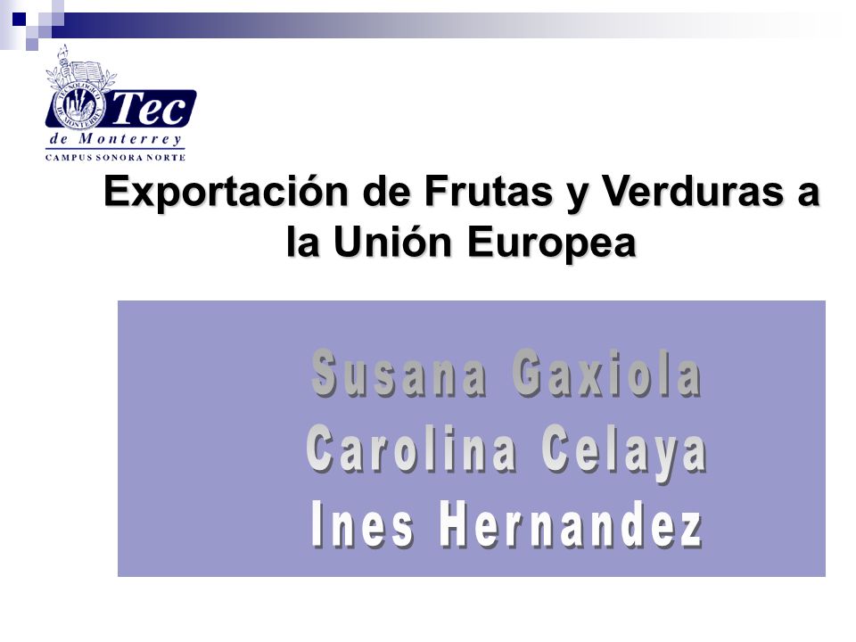 Exportación de Frutas y Verduras a la Unión Europea