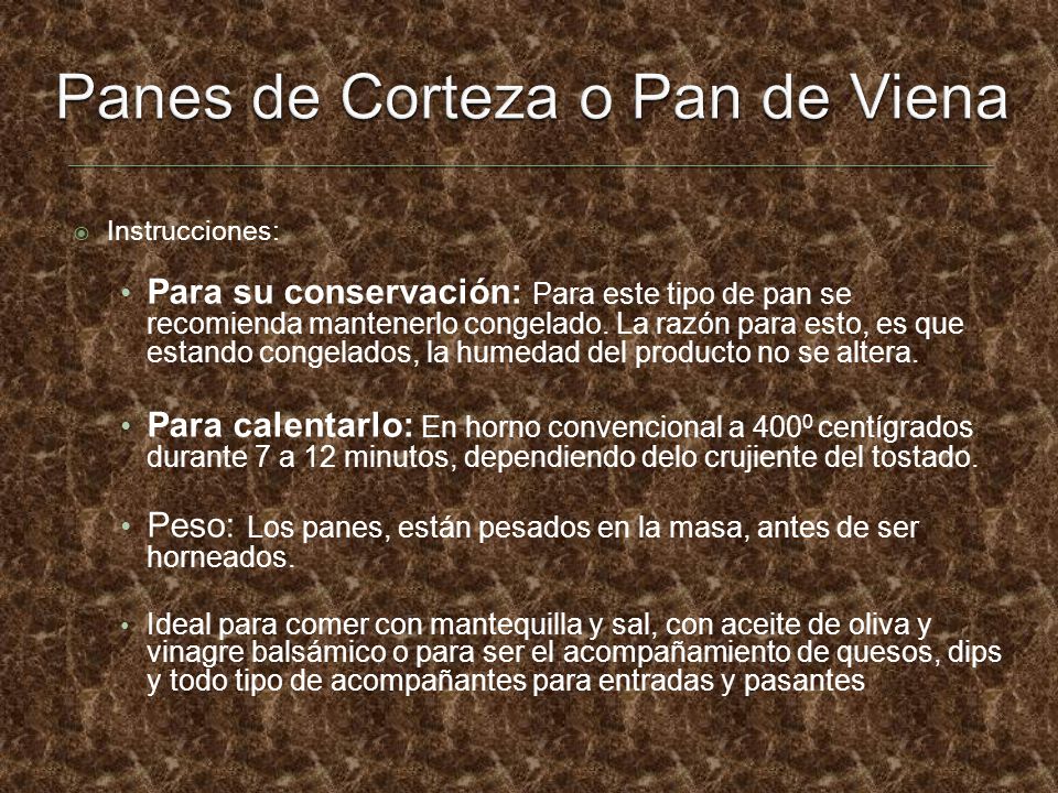 Panes de Corteza o Pan de Viena