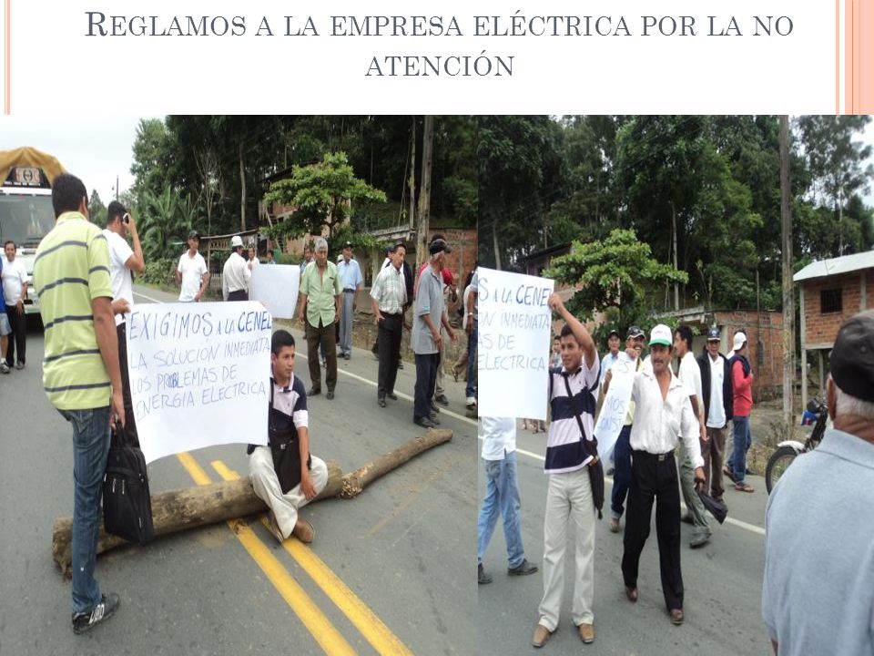 Reglamos a la empresa eléctrica por la no atención
