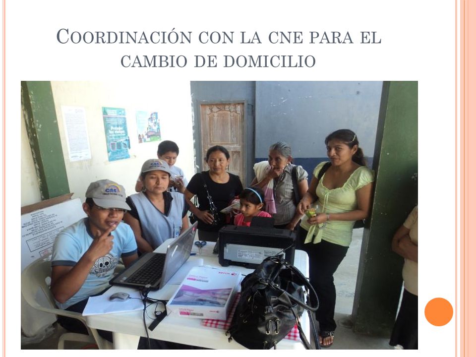 Coordinación con la cne para el cambio de domicilio