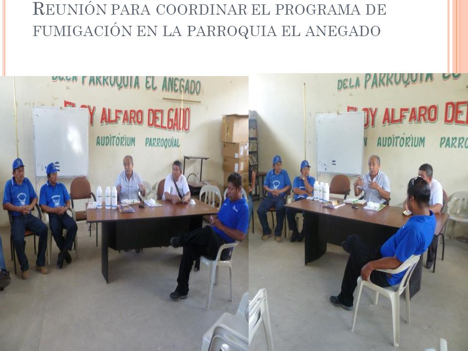 Reunión para coordinar el programa de fumigación en la parroquia el anegado