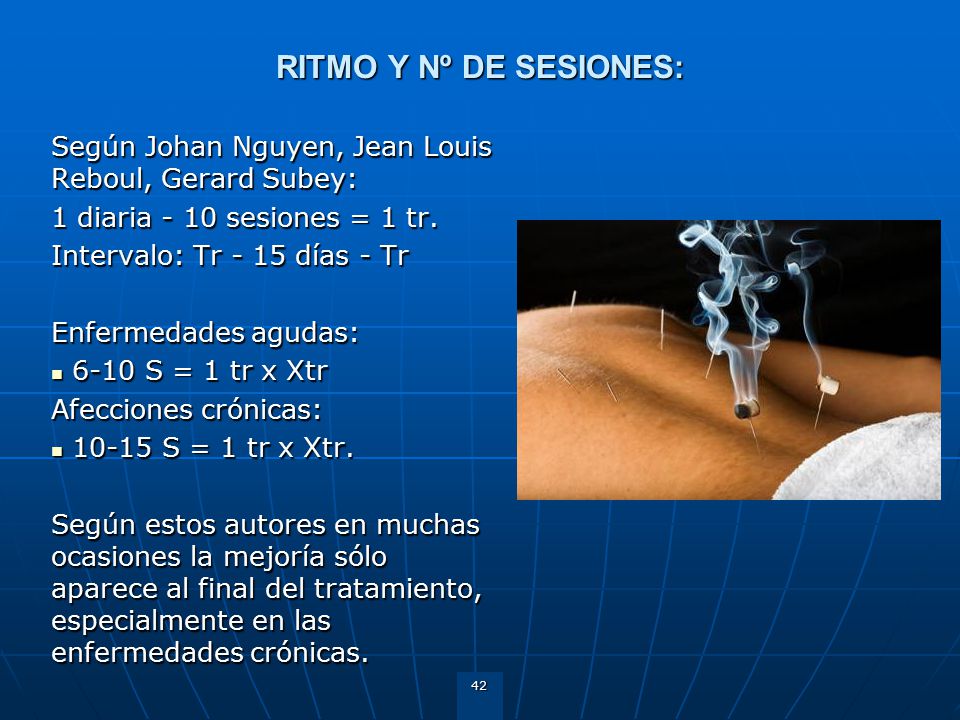 RITMO Y Nº DE SESIONES: Según Johan Nguyen, Jean Louis Reboul, Gerard Subey: 1 diaria - 10 sesiones = 1 tr.