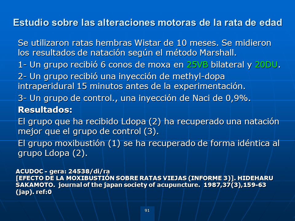Estudio sobre las alteraciones motoras de la rata de edad