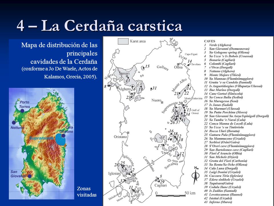 4 – La Cerdaña carstica Mapa de distribución de las principales