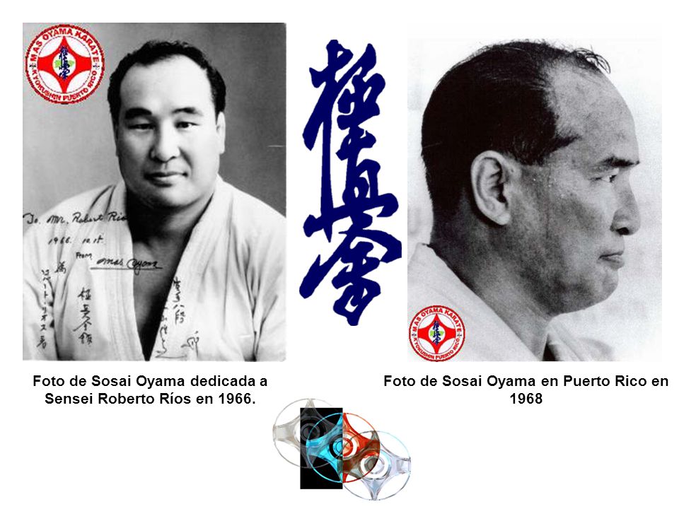 Foto de Sosai Oyama dedicada a Sensei Roberto Ríos en