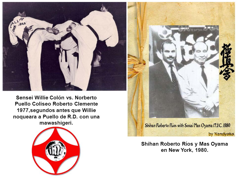 Shihan Roberto Ríos y Mas Oyama en New York, 1980.