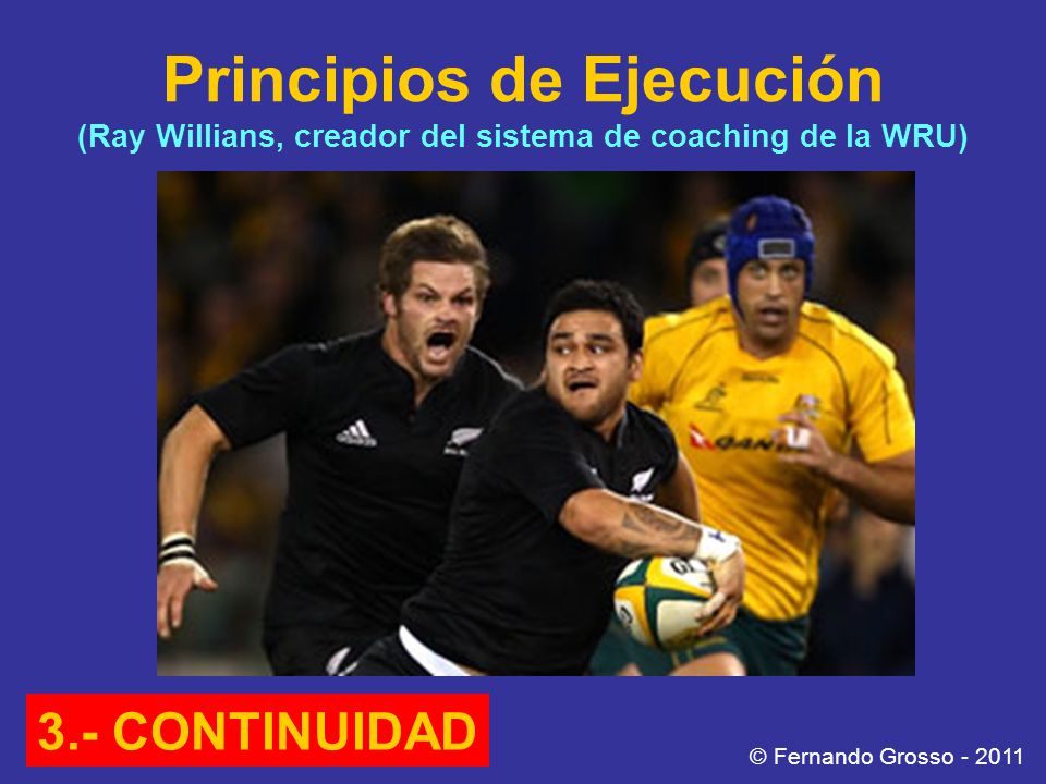 Principios de Ejecución (Ray Willians, creador del sistema de coaching de la WRU)