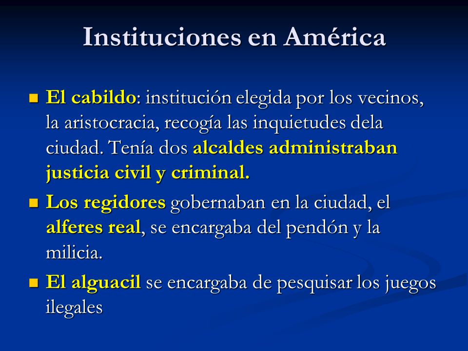 Instituciones en América