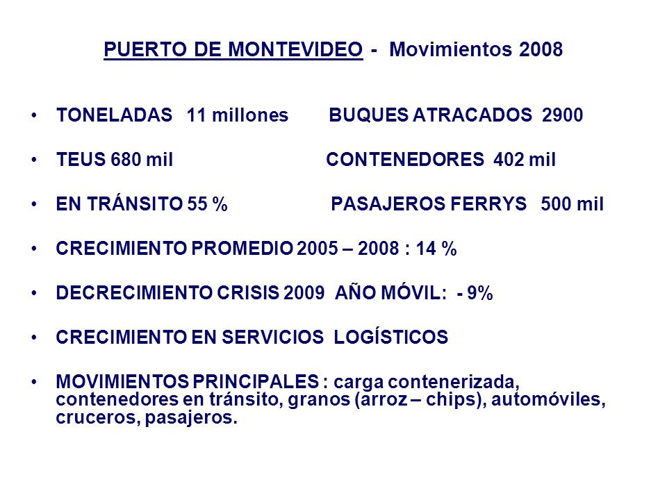 PUERTO DE MONTEVIDEO - Movimientos 2008
