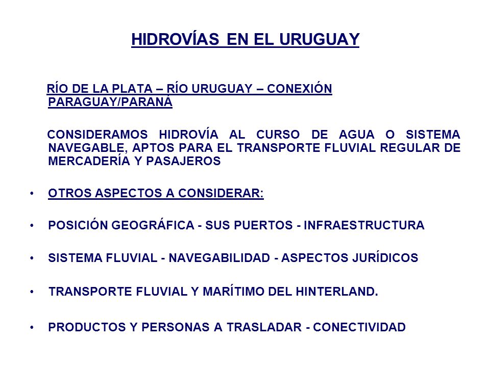 HIDROVÍAS EN EL URUGUAY
