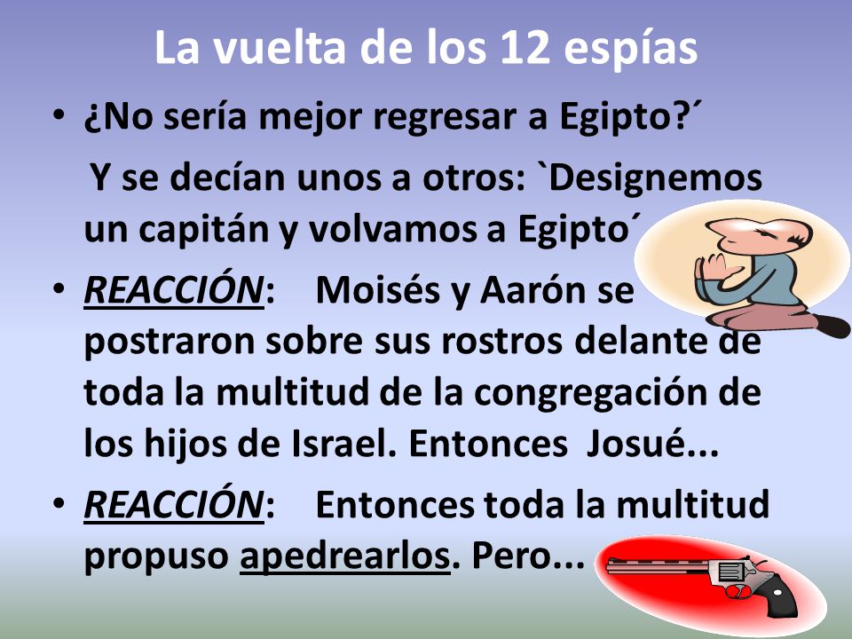 La vuelta de los 12 espías ¿No sería mejor regresar a Egipto ´