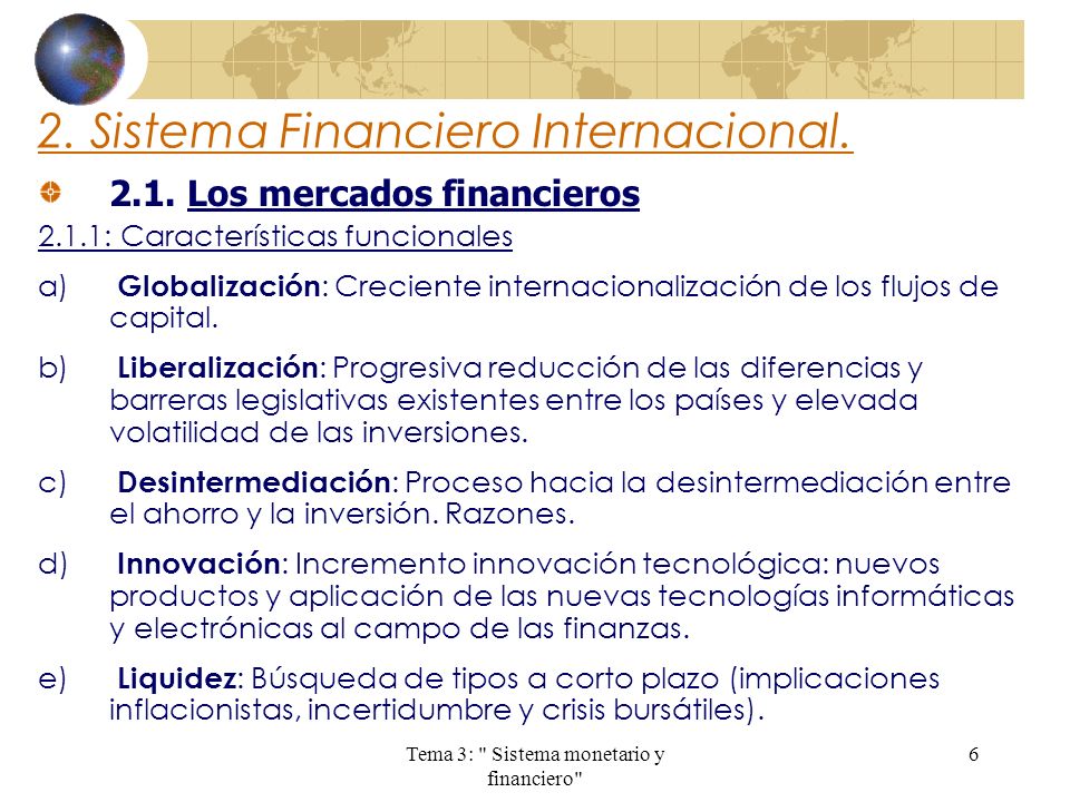 2. Sistema Financiero Internacional.