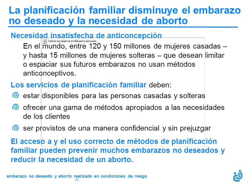 La planificación familiar disminuye el embarazo no deseado y la necesidad de aborto