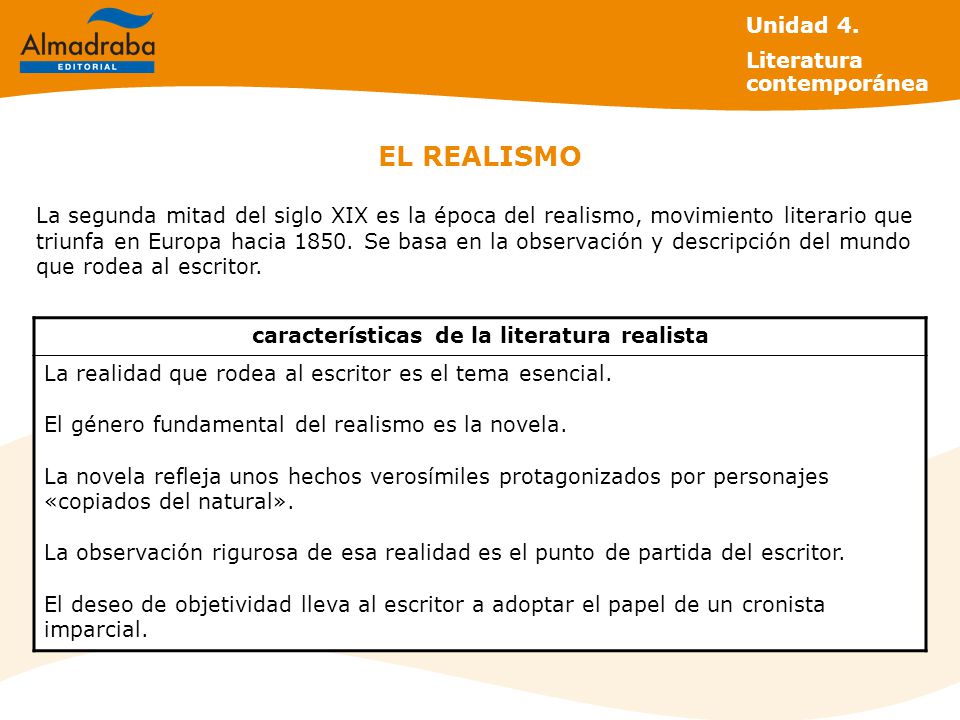 características de la literatura realista