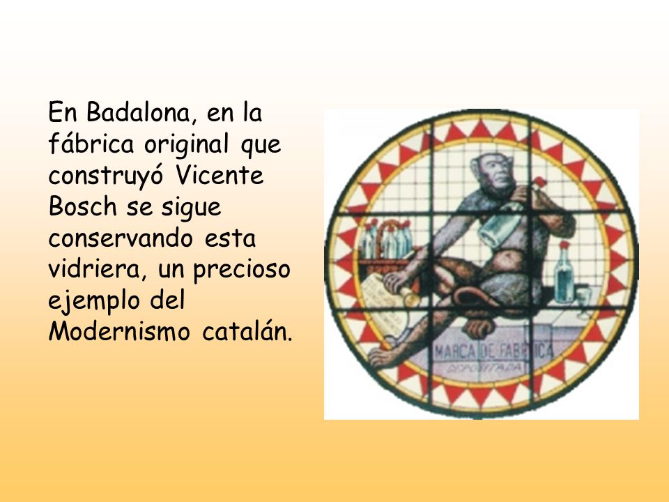 En Badalona, en la fábrica original que construyó Vicente Bosch se sigue conservando esta vidriera, un precioso ejemplo del Modernismo catalán.
