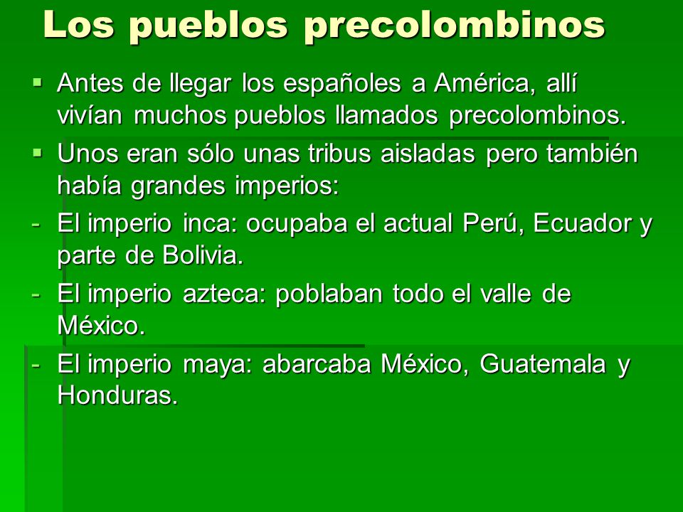 Los pueblos precolombinos