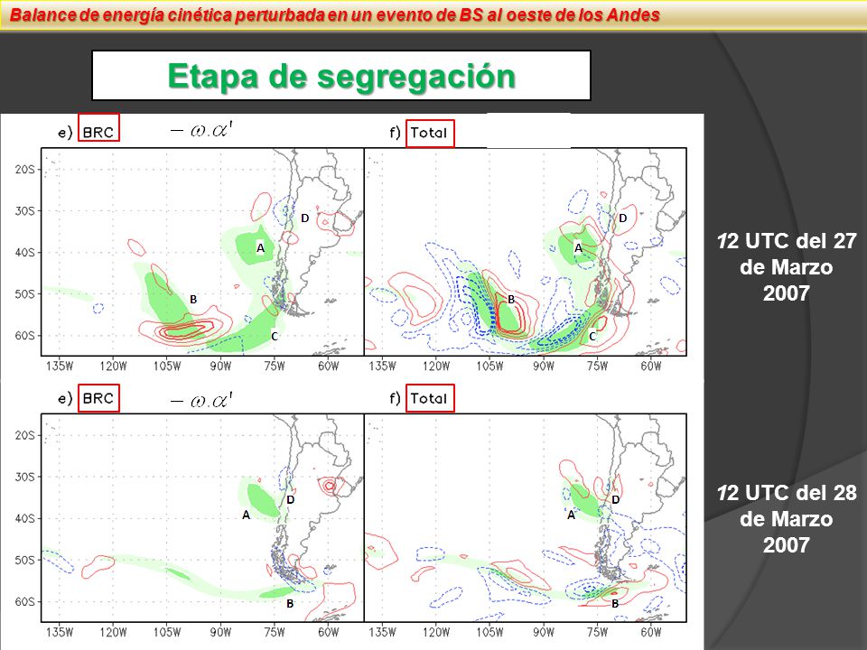 Etapa de segregación 12 UTC del 27 de Marzo 2007