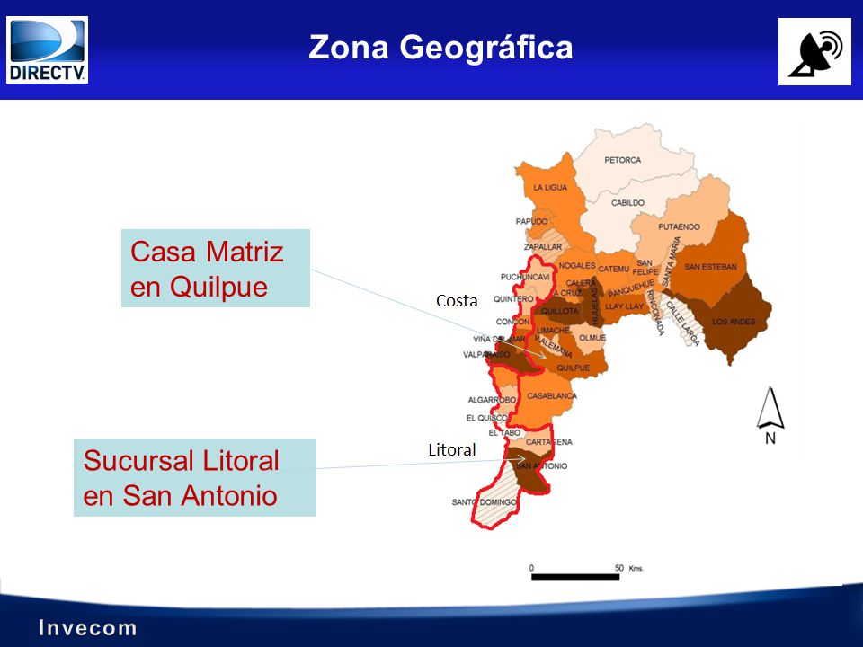 Zona Geográfica Casa Matriz en Quilpue Sucursal Litoral en San Antonio