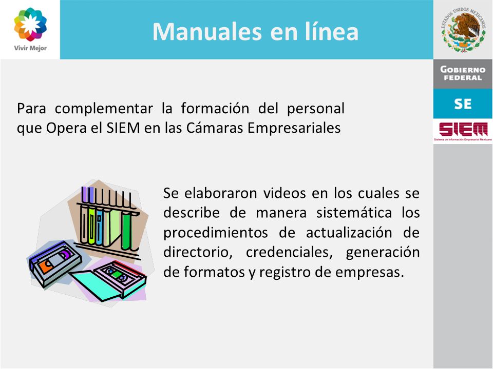 Manuales en línea Para complementar la formación del personal que Opera el SIEM en las Cámaras Empresariales.