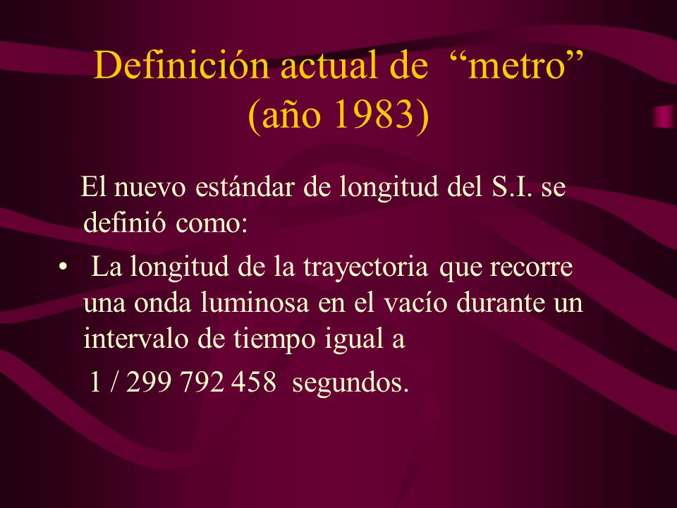 Definición actual de metro (año 1983)