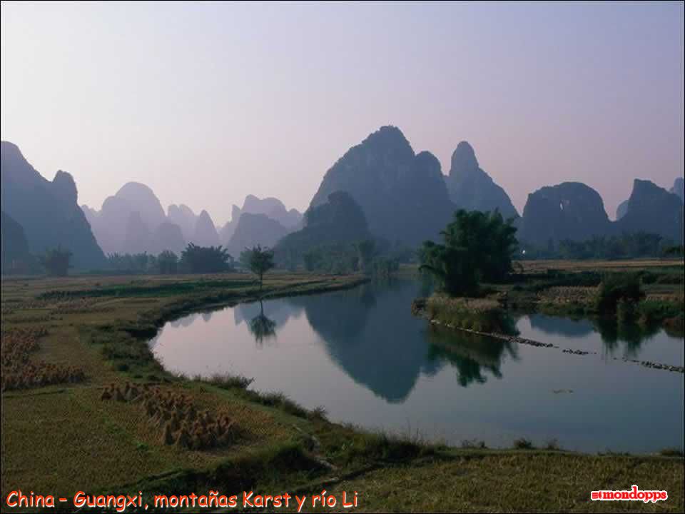 China – Guangxi, montañas Karst y río Li