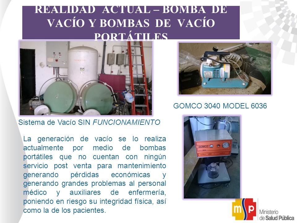 REALIDAD ACTUAL – BOMBA DE VACÍO Y BOMBAS DE VACÍO PORTÁTILES
