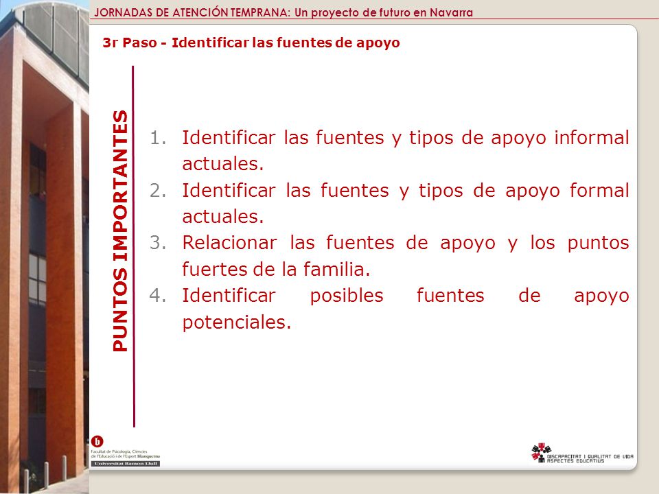 Identificar las fuentes y tipos de apoyo informal actuales.