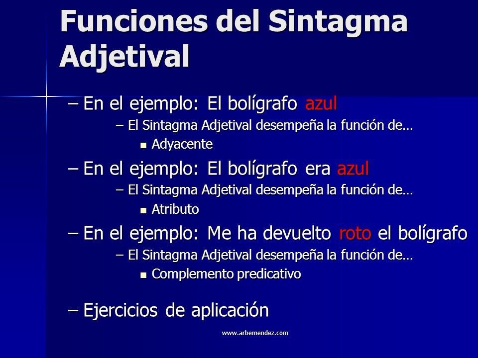 Funciones del Sintagma Adjetival
