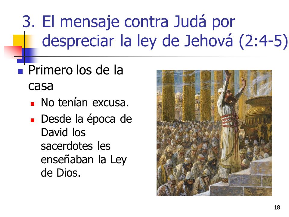 El mensaje contra Judá por despreciar la ley de Jehová (2:4-5)
