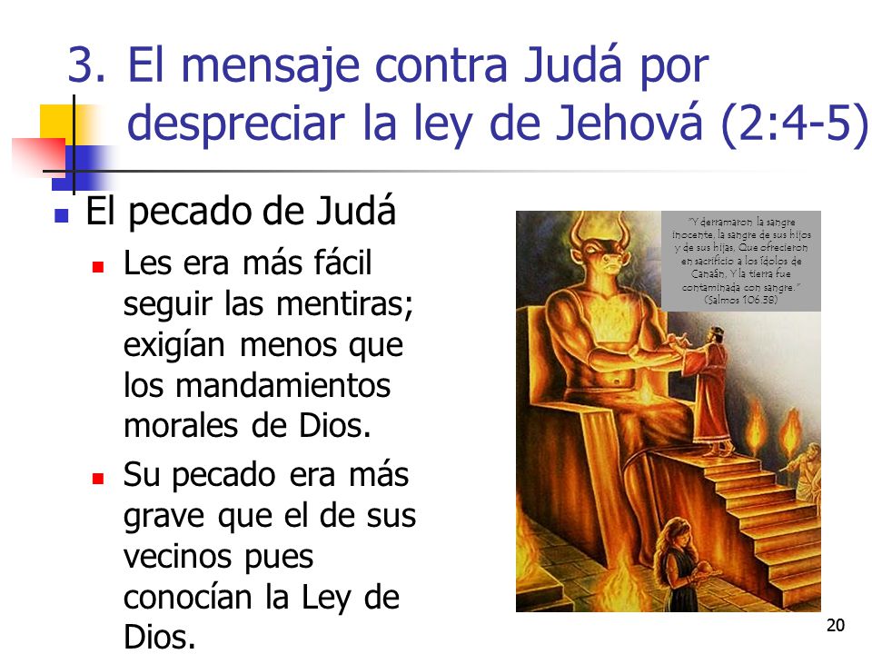 El mensaje contra Judá por despreciar la ley de Jehová (2:4-5)