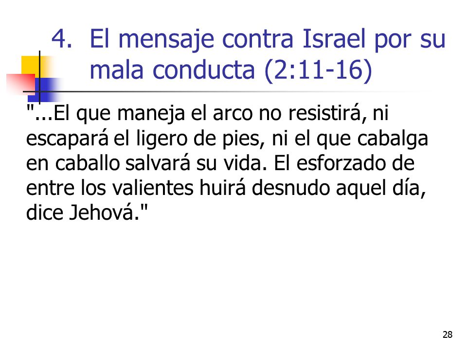 El mensaje contra Israel por su mala conducta (2:11-16)