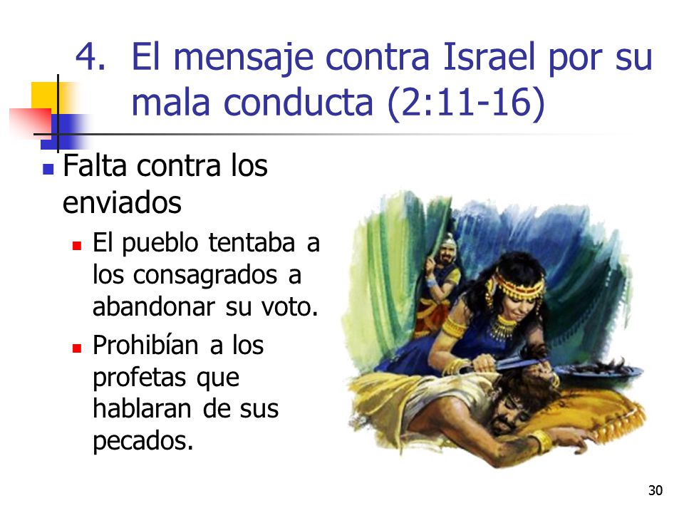 El mensaje contra Israel por su mala conducta (2:11-16)