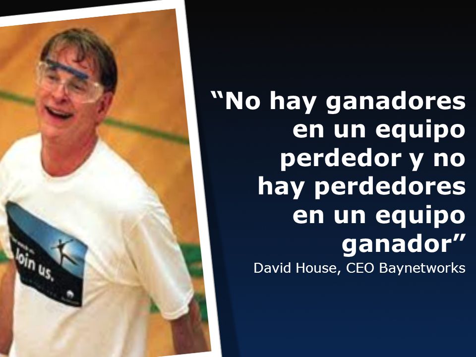 No hay ganadores en un equipo perdedor y no hay perdedores en un equipo ganador