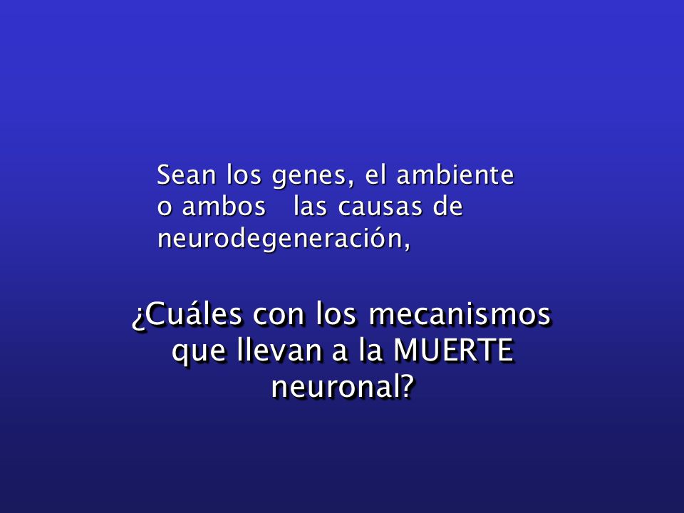 ¿Cuáles con los mecanismos que llevan a la MUERTE neuronal