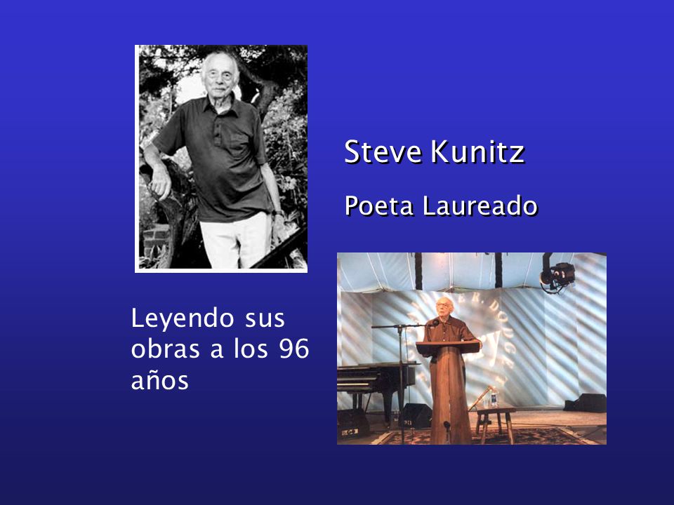 Steve Kunitz Poeta Laureado Leyendo sus obras a los 96 años