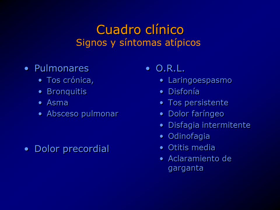 Cuadro clínico Signos y síntomas atípicos Pulmonares Dolor precordial
