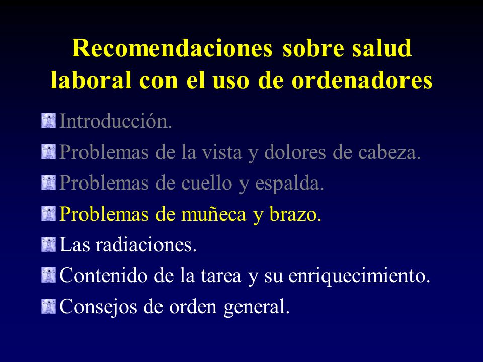 Recomendaciones sobre salud laboral con el uso de ordenadores
